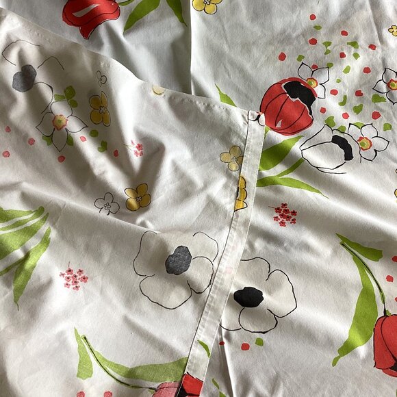 Vintage Wamsutta Flat Sheet White Floral Flowers Retro Bedding Bed Linen - Picture 4 of 5